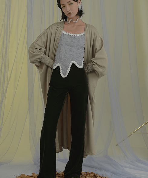 Drape Belted Deep V Cardigan